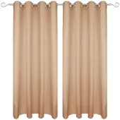 Bestgoodies Dekoschal Ellen Ösen Blickdicht 2er Pack - 140x145 cm Sandgrau