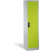 C+P Aktenschrank Acurado mit Drehtür, 5 Ordnerhöhen, H1950xB500xT400mm Front Viridingrün Korpus Lichtgrau