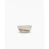 Serax Schüssel S weiß rote Streifen Feast von Ottolenghi 16cm