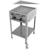 ChattenGlut Professional Gastrobräter 2-flammig Standgerät 9,0kW und Einzelne Edelstahlstäbe als Rost