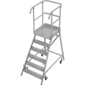 Krause STABILO PodestLeiter fahrbar, einseitig begehbar, 6 Stufen, Arbeitshöhe 3,45 m