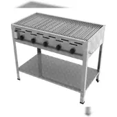 ChattenGlut Professional Gastrobräter 5-flammig Standgerät 18,0kW und Einzelne Edelstahlstäbe als Rost
