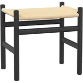 Carl Hansen & Son Carl Hansen - CH53 Hocker, Buche soft schwarz lackiert / Naturgeflecht