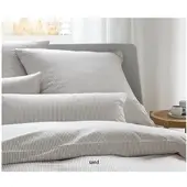 Elegante Bettwäsche Hamburger Streifen - 155x220 cm + 40x80 cm sand