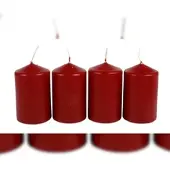 BURI Adventskranzkerzen rot 4er-Set Weihnachtskerze Stumpen Wachskerze 50x80mm Rot