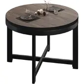 GGM Möbel BO | Bistro Tisch | Ø70xH52cm | 25mm | Schwarzer Rand | Light Wenge/ Schwarz