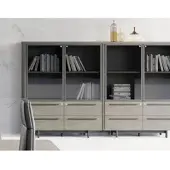 Jt Büroschrank mit Glastüren und Schubladen Lewo 2