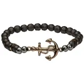 HAFENKLUNKER - ANKER ARMBAND HÄMATIT - grau - roségold