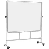 BI-Office Revolver Plus, Doppelseitiges Trockenabwisch-Magnetboard, Glatt/Glatt, 120 x 90 cm
