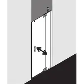 Kermi Filia XP Pendeltür mit Festfeld für Nische FX1TR07520VAK 75x200cm, silber hochglanz, ESG klar, rechts
