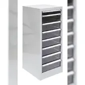 Proregal Schubladencontainer Kobra mit 8 Schubladen | HxBxT 74x28x34cm | Lichtgrau