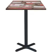 Restootab - Stehtisch Dina 60x60cm Dekor Redden Wood