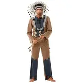 Buttinette Indianer-Kostüm "Adlerauge", braun/blau