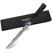 WOLFCUT - Damaskus Ausbeinmesser 14 cm Klinge 73-lagiger japanischer Damaszenerstahl mit Geschenkbox