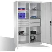 C+P Werkstattschrank mit 6 Schubladen | HxBxT 195x120x50cm | Lichtgrau von PROREGAL