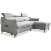 Miuform Sweet Harmony - Ecksofa mit Bettfunktion - 228x162cm - Hellgrau - L-Form Rechts - Schlafsofa Couch