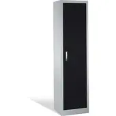 C+P Aktenschrank Acurado mit Drehtür, 5 Ordnerhöhen, H1950xB500xT400mm Front Schwarzgrau Korpus Lichtgrau