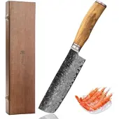 Wakoli Nakirimesser I 17 cm Klinge I Olivenholzgriff und Hammerschlag