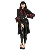 Buttinette Mantel "Vampirin" für Damen, schwarz/rot