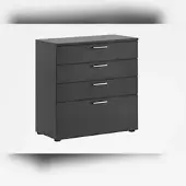 Proregal Möbelpartner Schubladenschrank Hippo | HxBxT 84x80x40 cm |Anthrazit von