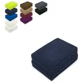 EXKLUSIV HEIMTEXTIL Doppelpack Frottee Spannbettlaken 120 x 200 cm Navyblau