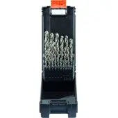 Projahn Spiralbohrer-Set TURBO, HSS-G, 25-teilig, Ø 1–13 mm / 0,5 mm Schritte, in Kunststoffkassette