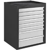 Proregal Schubladenschrank Kobra mit 8 Schubladen HxBxT 90 x 71 x 55 cm Anthrazitgrau Lichtgrau