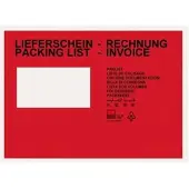 KK Verpackungen 250 Dokumententaschen Lieferscheintaschen Din C5 Rot Begleitpapiertaschen