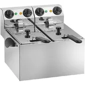 Amitek Elektro-Doppel-Friteuse - FE44S - 230 V - Fassungsvermögen 3+3 l