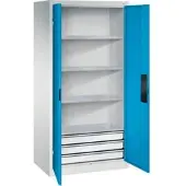 C+P Schwerlastschrank mit Schubladen Acurado, 1950x930x600mm, 7035/5012