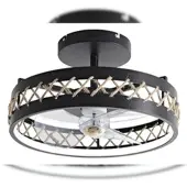 Purline LED-Lüfterlampe mit Details in Seiloptik CEILY ROPE