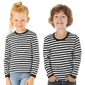 Buttinette Langärmeliges Ringelshirt "Black Stripes" für Kinder