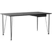 Fritz Hansen - FH3605 Schreibtisch inkl. Schublade, Chrom / Esche schwarz lackiert