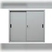 Proregal Schiebetürenschrank Ant | 3 Ordernhöhen | HxBxT 109x120x45 cm | Grau