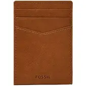 Fossil Leder Kartenetui Geldklammer Andrew Card Case Saddle hellbraun