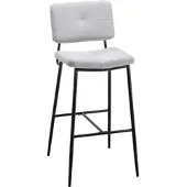 Bessagi Home Barhocker Neta Hellgrau Webstoff Gepolstert