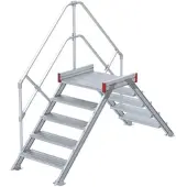 Euroline 512 Überstieg 45° 600mm Stufenbreite 2x5 Stufen Alu gerieft