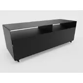 Müller möbelfabrikation R 109 Sideboard rollbar Transparentrollen Tiefschwarz (RAL 9005)