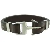 HAFENKLUNKER - ANKER ARMBAND LEDER - braun - silber matt