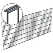 Voss.garden Doppelstabmattenzaun 6/5/6, 255x123cm - Gitterzaun, anthrazit