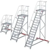 Euroline 513 Wartungsbühne 60° 1000mm Stufenbreite 15 Stufen Stahl Gitterrost