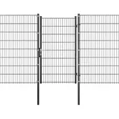 Voss.garden Gartentor + Klemmen, 100x163cm, anthrazit, Gartenpforte für Doppelstabmattenzaun