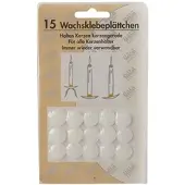Papstar 15 Wachsklebeplättchen Ø 15 mm weiss