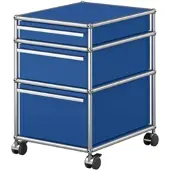 USM United Soft USM Haller Rollcontainer, mit drei Schubladen Enzianblau
