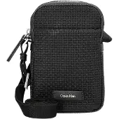 Calvin Klein Umhängetasche Embossed Woven Slim Reporter LV04D3221G Schwarz