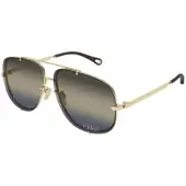 Chloé CH0348S Damen-Sonnenbrille Vollrand Pilot Metall-Gestell, gold