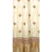 KS Handel 24 Textil Duschvorhang Kolonial Beige Braun 180x180 cm, inkl. Duschvorhangringe inkl. Beschwerung