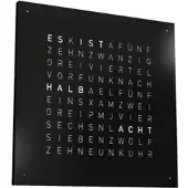 Qlocktwo Earth 45 Steel Series Black Pepper RAL 9005 Black Deutsch