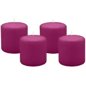 Kopschitz Kerzen 4er Set Adventskranzkerzen Brombeere Ø 100 x 100 mm