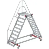 Euroline 512 mobiler Überstieg 60° Stufenausführung Alu gerieft Stufenbreite 800mm 10 Stufen